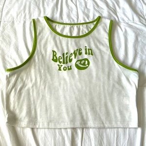 ROMWE Cartoon & Letter Graphic Contrast Tank Top
